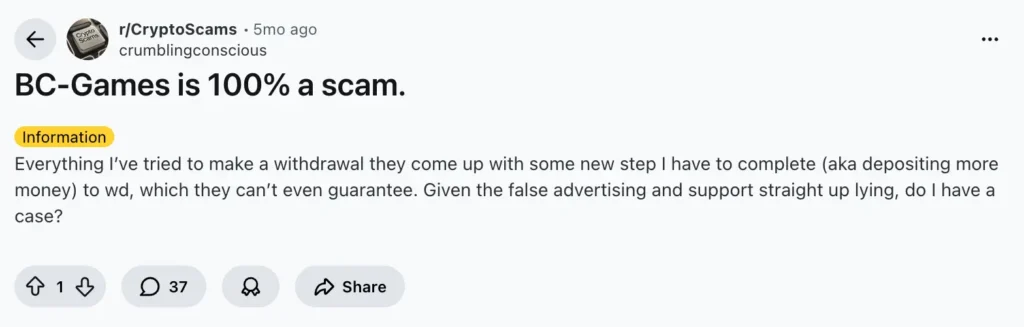 BC.game comments on Reddit.