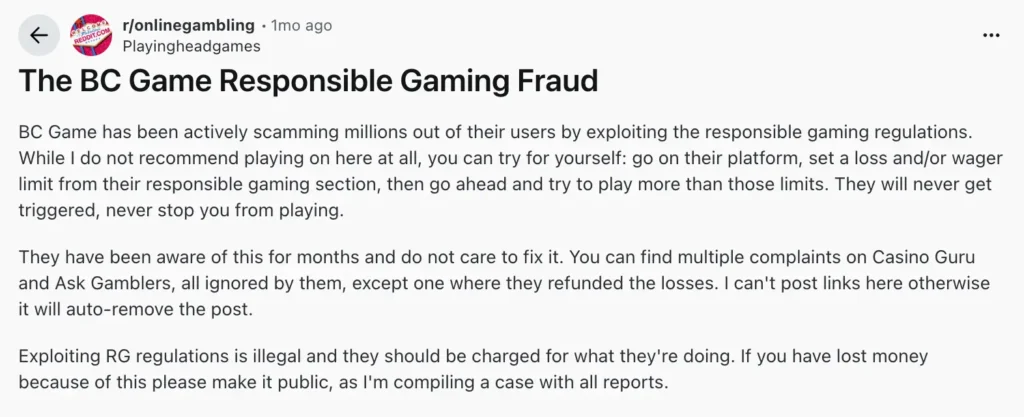 BC.game comments on Reddit.