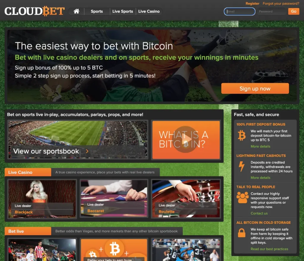 This is how Cloudbet looked like in 2014. Legendary times. From Webarchive.