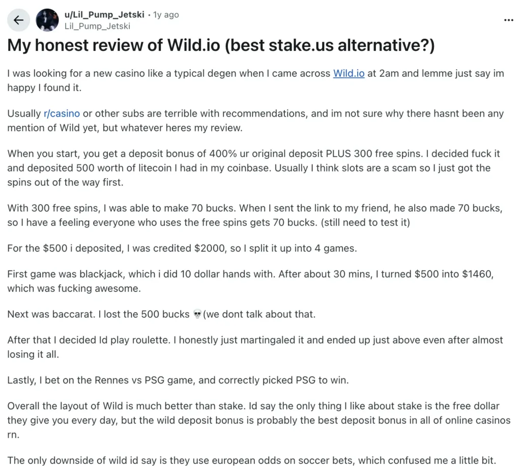 Wild.io Reddit comments.