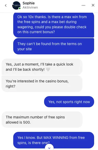 My FortuneJack customer support test.